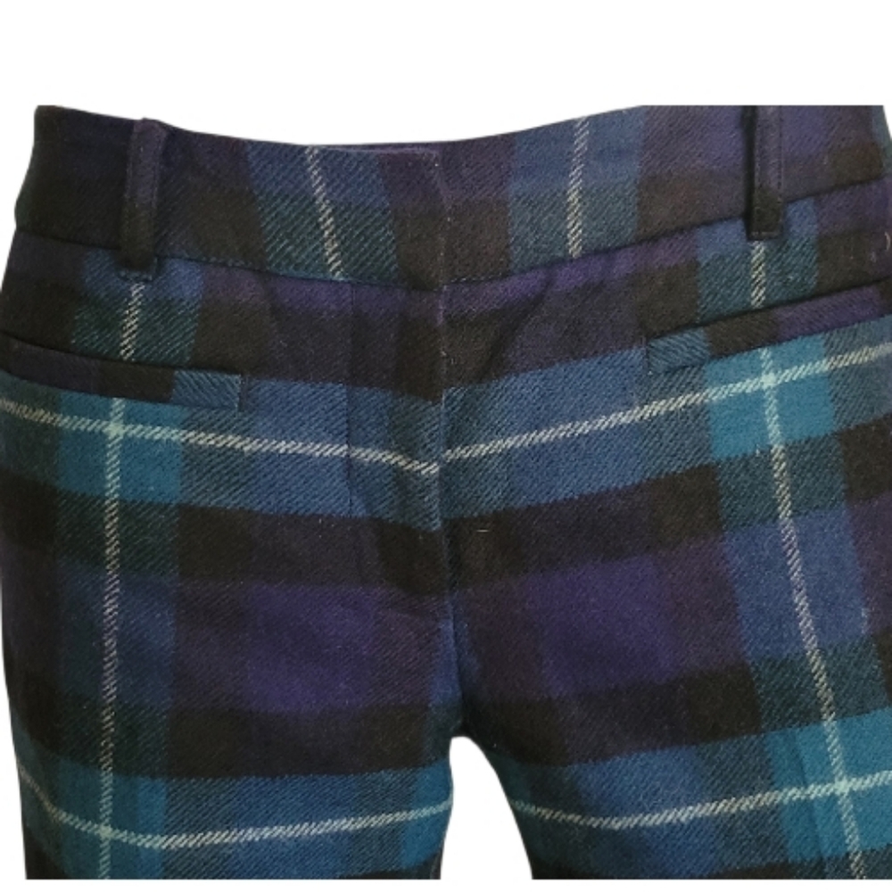 Rare LL Signature Bean Vintage Green / Blue Plaid Wool Pants / Trousers Sz 2 - Picture 4 of 7
